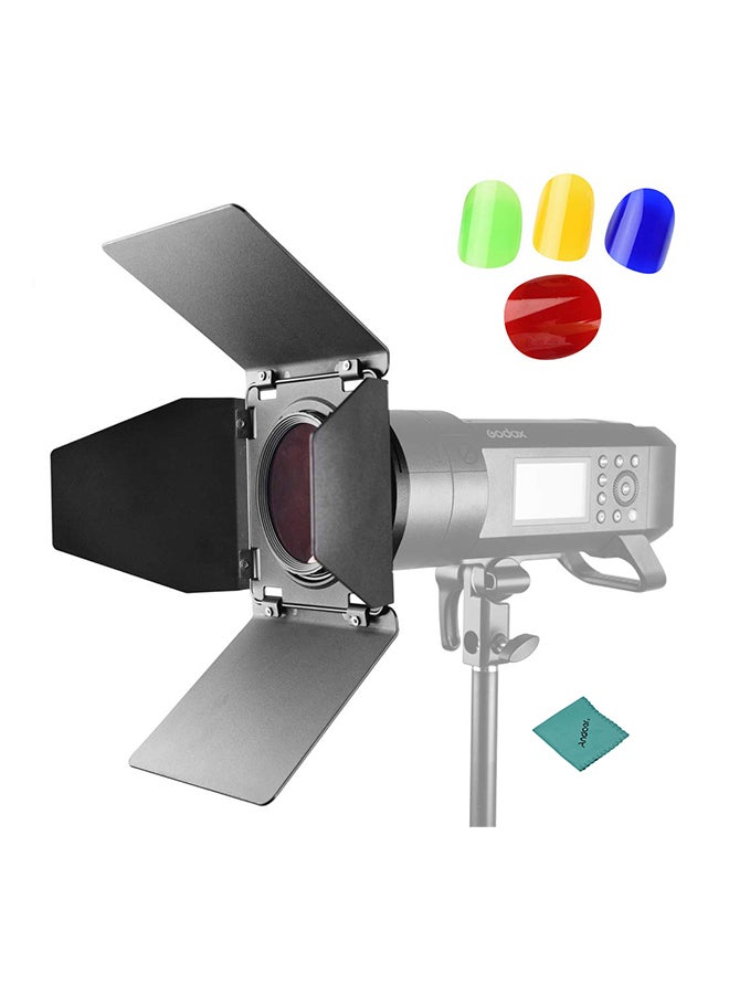 Barn Door And Honeycomb Grid With Color Gel Filters Kit For Godox AD400PRO Multicolour