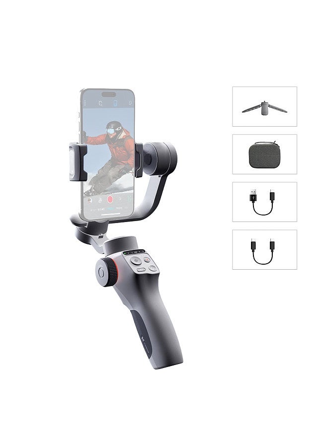 FUNSNAP Capture 5 3-Axis Stabilizer Gimbal Stabilizer with LCD Screen for Smartphone 450g/0.99lbs Payload Anti-shaking Support BT Connection App Control Tripod Stand