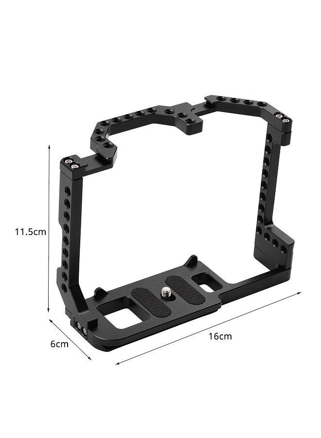 Andoer Camera Cage + Top Handle Kit Aluminum Alloy with Dual Cold Shoe Mount 1/4 Inch Screw Compatible with Canon EOS 90D/80D/70D DSLR Camera