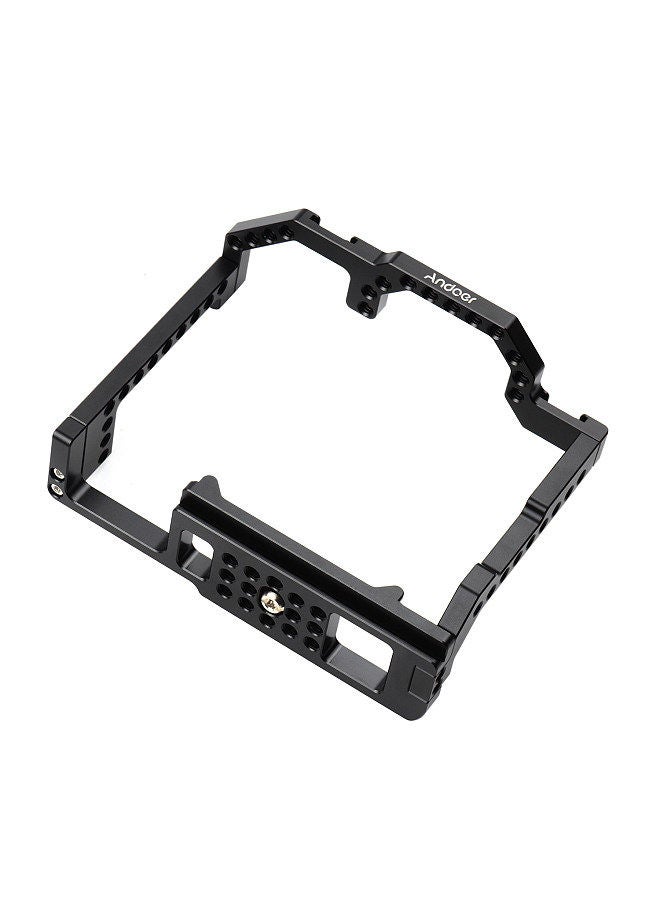 Andoer Camera Cage + Top Handle Kit Aluminum Alloy with Dual Cold Shoe Mount 1/4 Inch Screw Compatible with Canon EOS 90D/80D/70D DSLR Camera