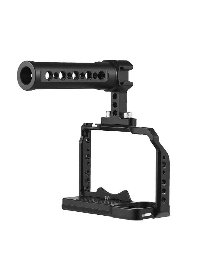 Andoer Camera Cage + Top Handle Kit Aluminum Alloy Camera Video Cage with Cold Shoe Mounts Numerous 1/4 Inch Threads Replacement for Sony ZV-E1 Camera