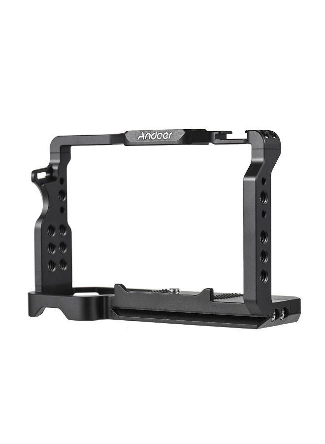 Andoer Camera Cage Aluminum Alloy Camera Video Cage with Cold Shoe Mounts Numerous 1/4 Inch Threads Replacement for Sony A7C Camera