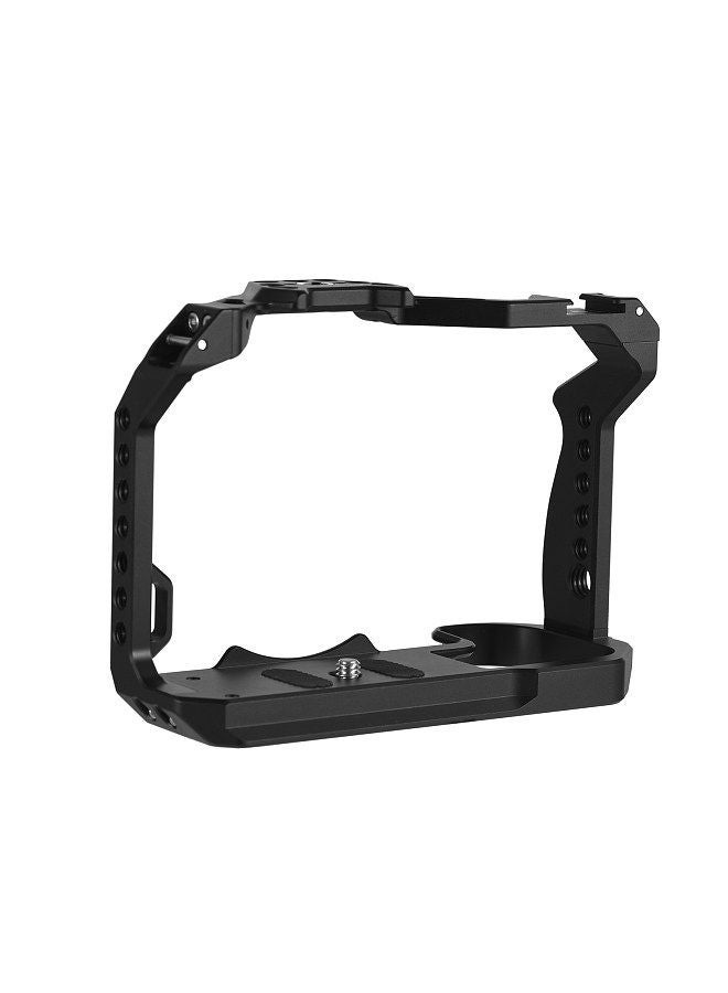Andoer Camera Cage Aluminum Alloy Video Cage with Cold Shoe Mount Numerous 1/4 Inch Threads Replacement for Canon R7 Camera