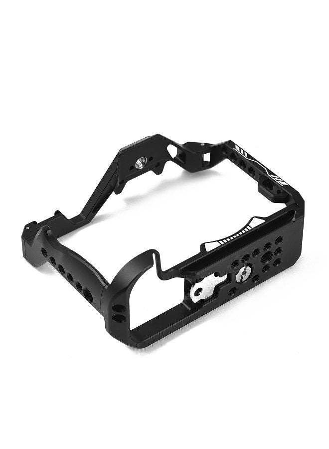 Andoer Camera Cage Aluminum Alloy Video Cage with Cold Shoe Mount Numerous 1/4 Inch Threads Replacement for Canon R7 Camera