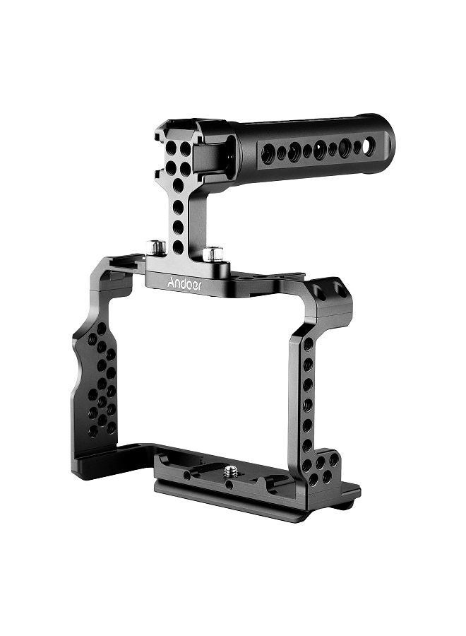 Andoer Aluminum Alloy Camera Cage Kit with Video Rig Top Handle Grip Replacement for Sony A7R III/ A7 II/ A7III
