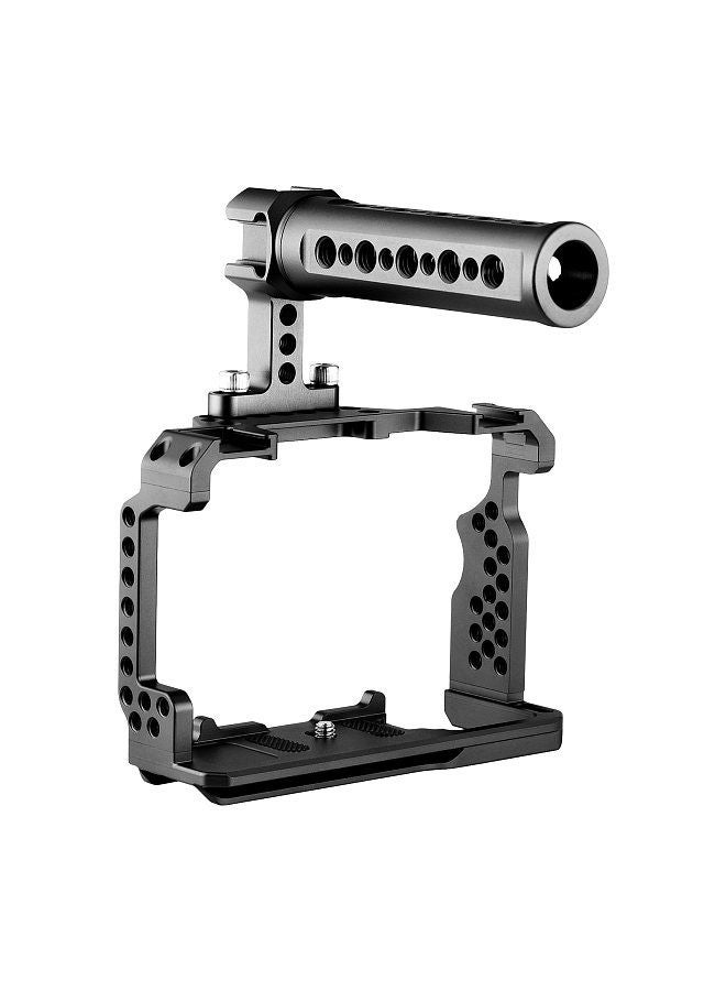 Andoer Aluminum Alloy Camera Cage Kit with Video Rig Top Handle Grip Replacement for Sony A7R III/ A7 II/ A7III