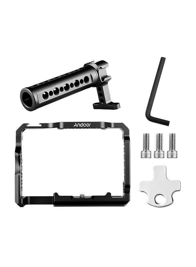 Andoer Aluminum Alloy Camera Cage Kit with Video Rig Top Handle Grip Replacement for Sony A7R III/ A7 II/ A7III