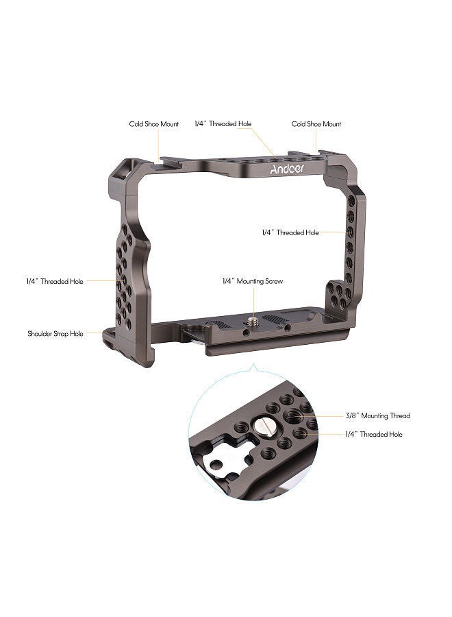Andoer Aluminum Alloy Camera Cage Video Rig Replacement for Sony A7R III/ A7 II/ A7III