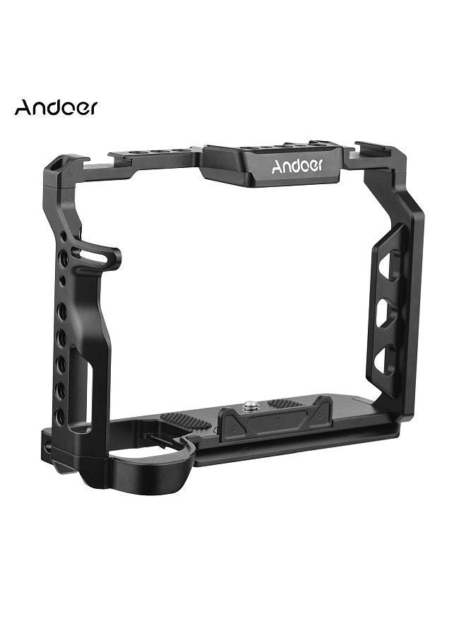 Andoer Aluminum Alloy Camera Cage with 1/4 Inch Screws Holes Cold Shoe Mounts Replacement for Sony A7 IV