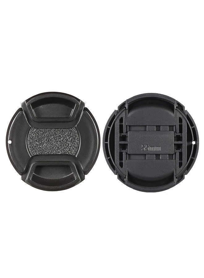 55mm Center Pinch Snap-on Lens Cap Cover Keeper Holder for Canon Nikon Sony Olympus DSLR Camera Camcorder