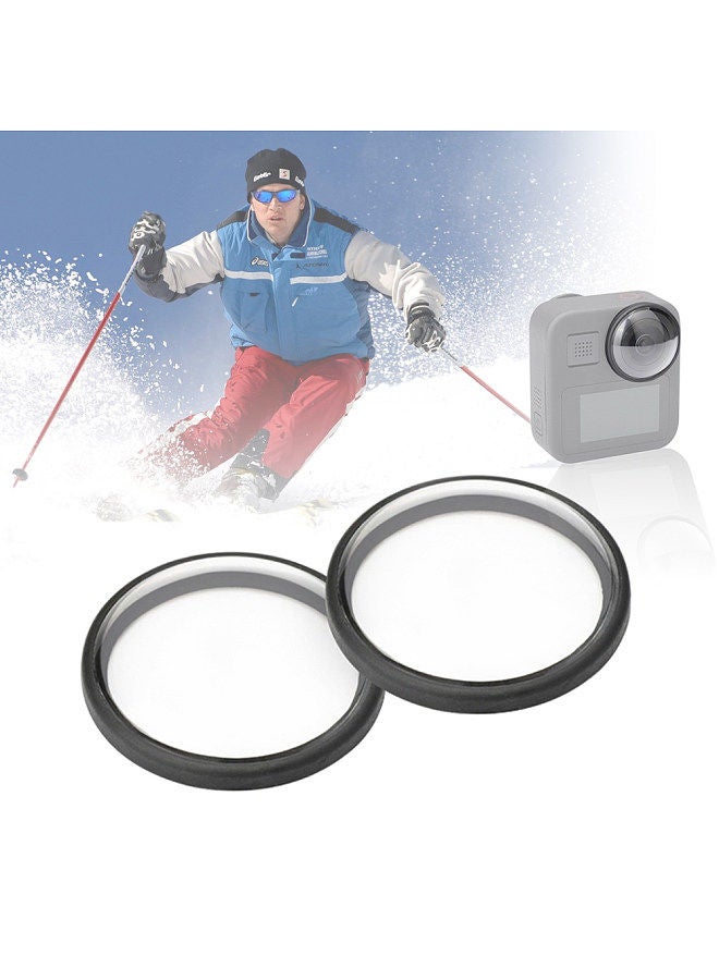 PULUZ 2Pcs/Set Acrylic Protective Lens Frame Cover Compatible with Go-Pro Max Anti-oil Anti-Scratch Lens Protector Camera Accessories