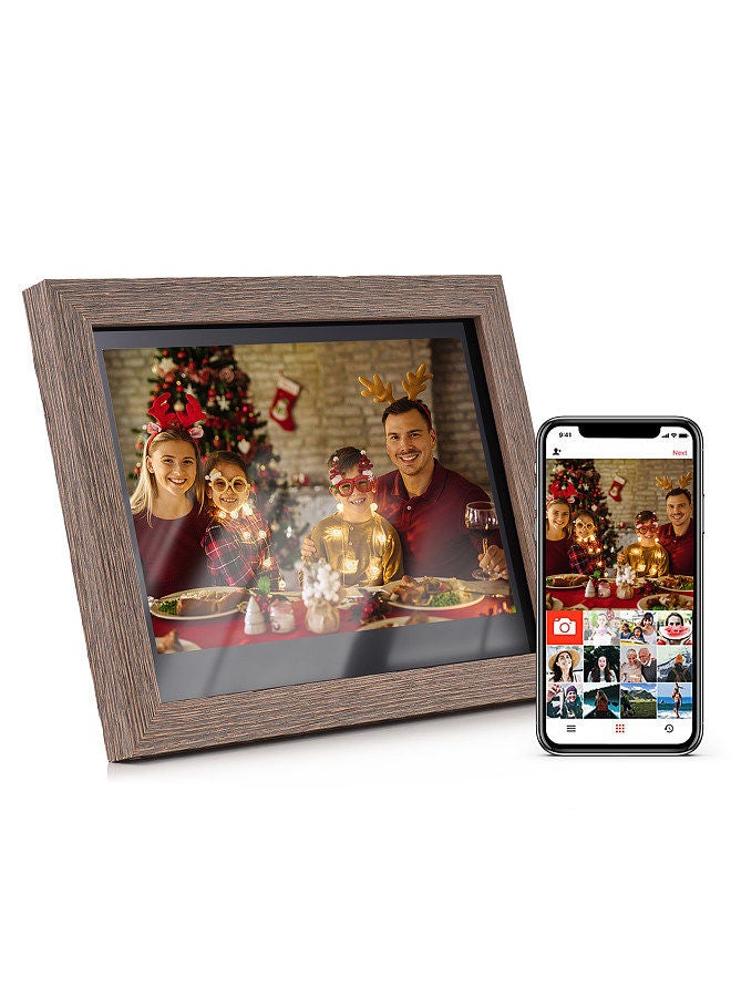 Andoer 10.1 Inch WiFi Digital Photo Frame Cloud Digital Picture Frame 1280*800 IPS Screen Touch Control 16GB Storage Auto Rotation Share Photos via APP with Backside Stand