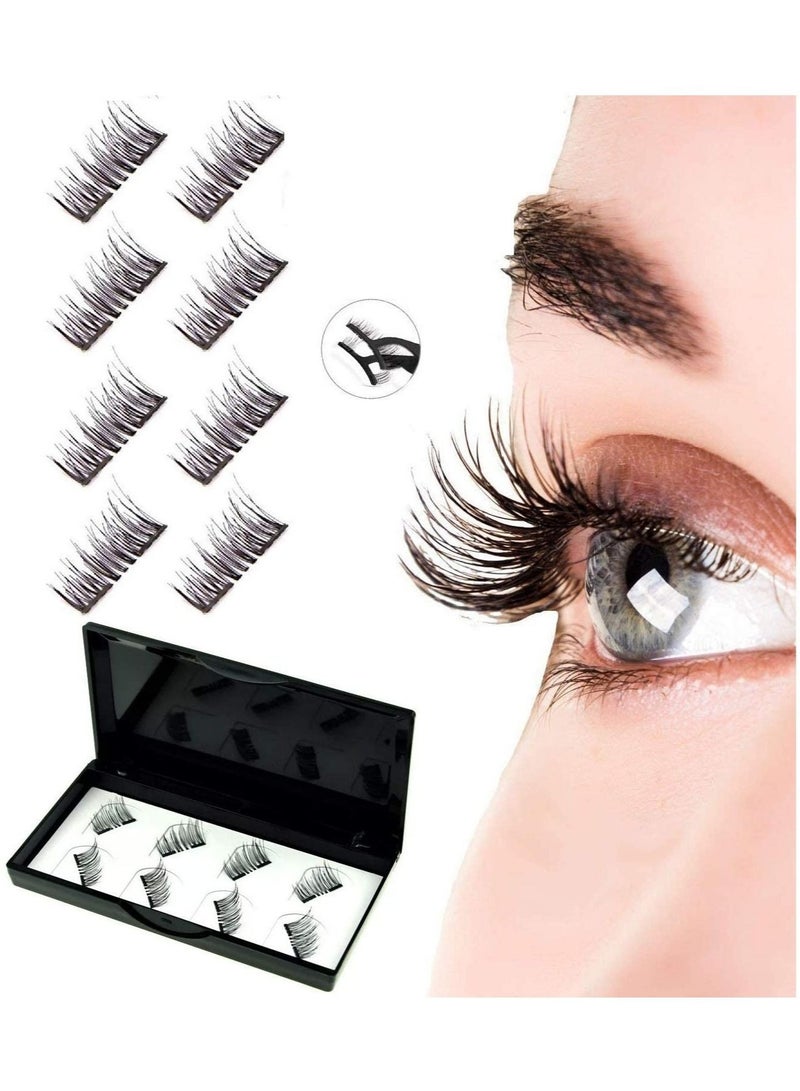 No Glue Magnetic Eyelashes ,synthetic False Eyelashes with Magnets Under and over Your Upper Lashes, No Glue Needed, Lightweight, Reusable, Contact Lens Friendly, Cruelty Free