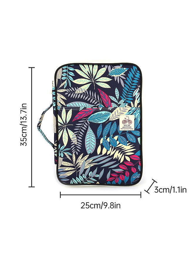 Multi-Functional A4 Document Bags Portfolio Organizer Waterproof Travel Pouch Zippered Case for Pads Notebooks Pens ID Card Gift for Students Travelers Businessman