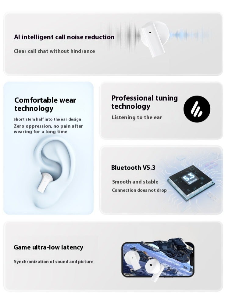 Noise canceling wireless bluetooth headset, fast charging, IPX5 waterproof, ultra-lightweight, comfortable to wear