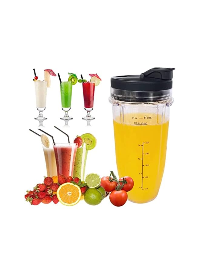 Blender Cup Replacement for 24oz Blender Cup with Sip Seal Lid Interchangeable Juicer Accessories