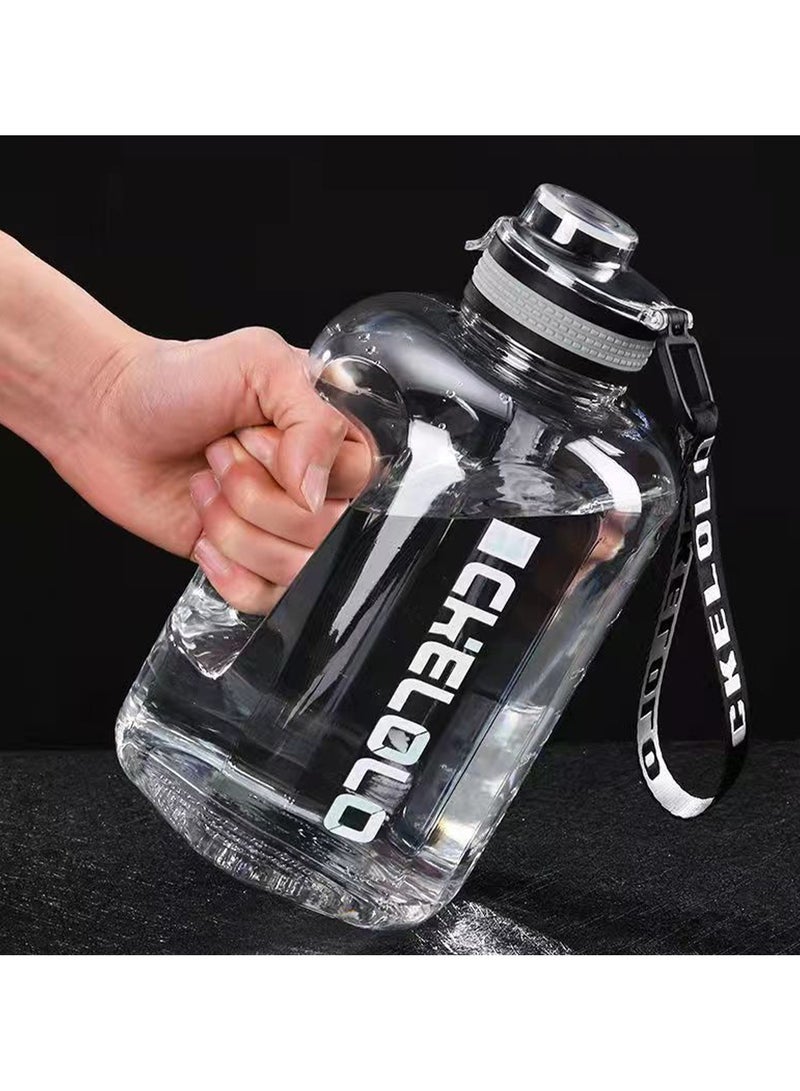 1.6L Big Water Bottle with Strap and Time Marker, Bpa-Free Large Water Bottles for Daily Drinking Cycling Gym Traveling Outdoor Sports