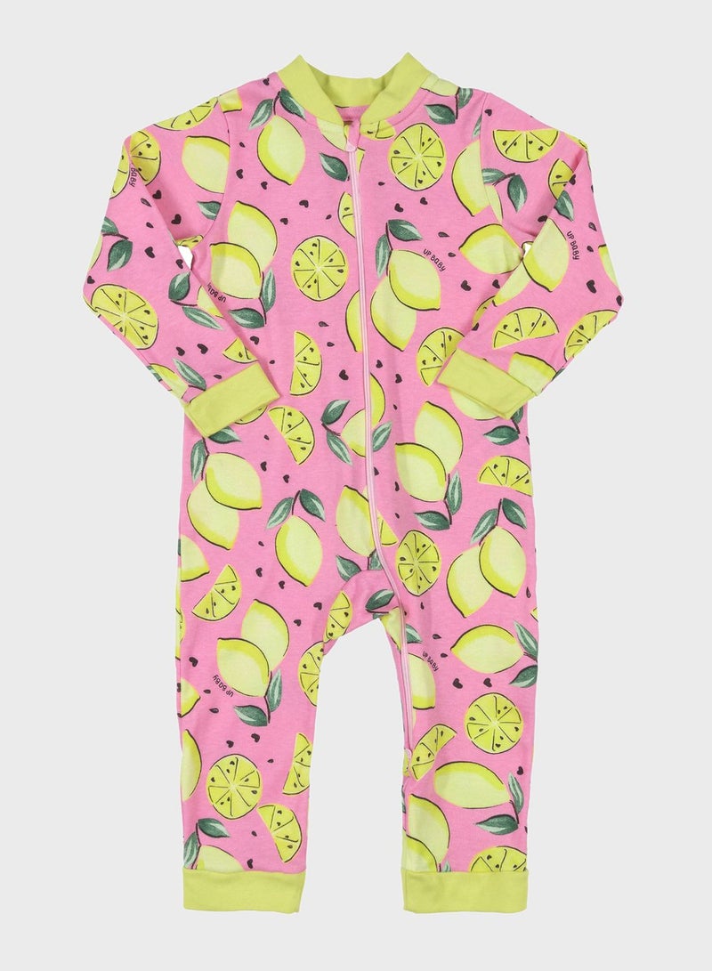 Infant Lime Print Jumpsuit