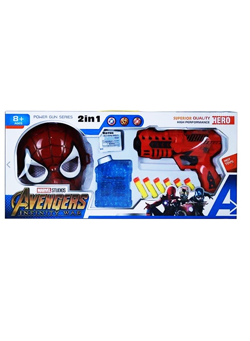 AVENGERS Toy Power Gun 2 in 1 series with Spider Mask