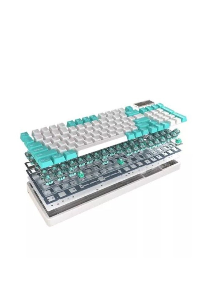 MARVO KG972W EN-BL+WH Mechanical Wireless Gaming Keyboard with Suspended GASKET Structure