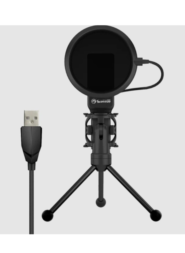 MARVO MIC-03 Wired Condenser USB Gaming Microphone