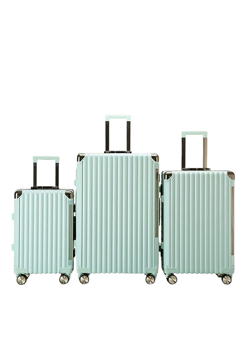 Luggage District Aluminum Frame Premium 3 Piece Trolley Set, Fruit Green