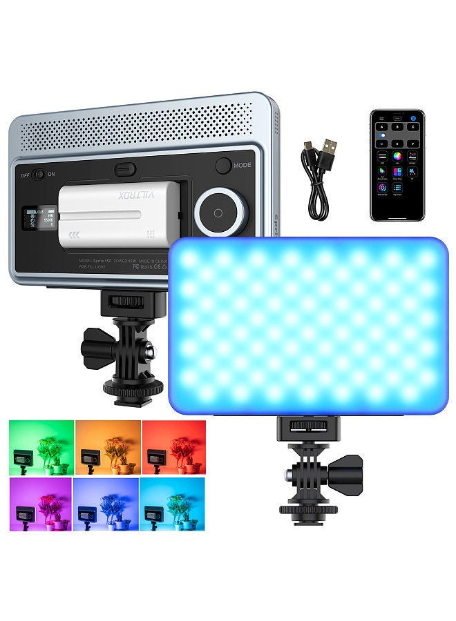 VILTROX Sprite 15C RGB Fill Light Photography LED Video Light On-camera Light Panel 15W 2800K-6800K Dimmable 26 FX Lighting Effects APP Remote Control