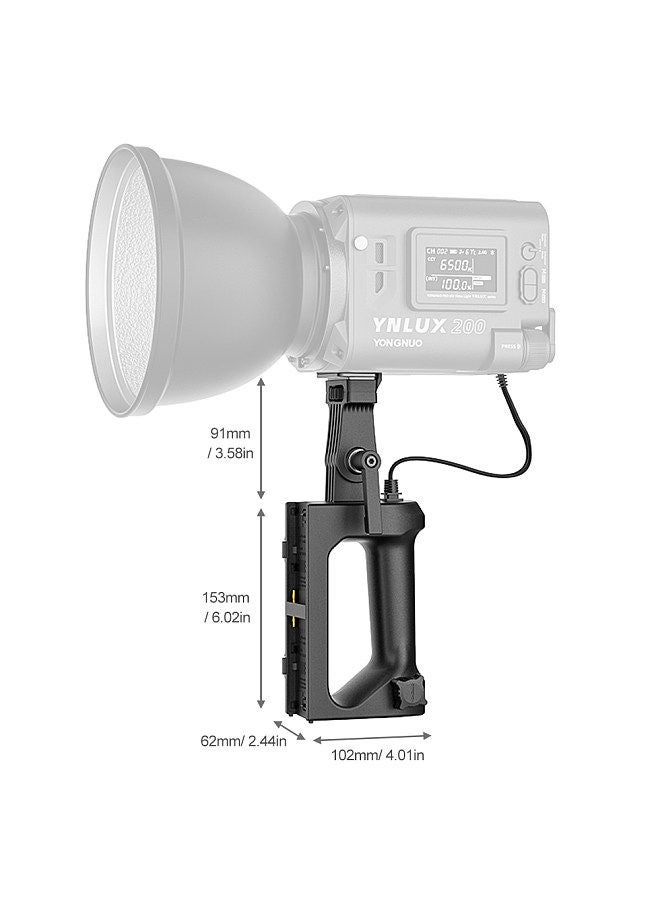 YONGNUO NP-F Battery Handle Power Supply Base Compatible with YONGNUO YNLUX200 LED Video Light