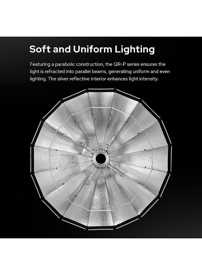 Godox QR-P70T 70cm/ 27.5in Quick Release Parabolic Softbox Professional Foldable Softbox with Standard Bowen Mount & Diffusers for Photography Studio Photography Portrait Live Stream