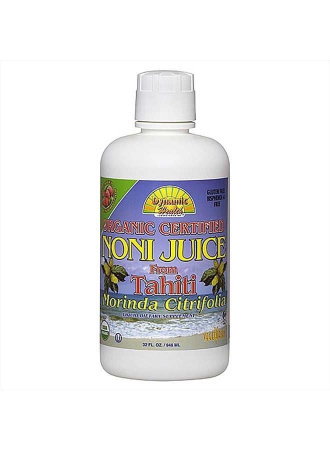 Organic Noni (Morinda citrifolia) Blend W/Raspberry | for Increased Energy & Body Health | No Additives, Vegetarian | 32 Oz