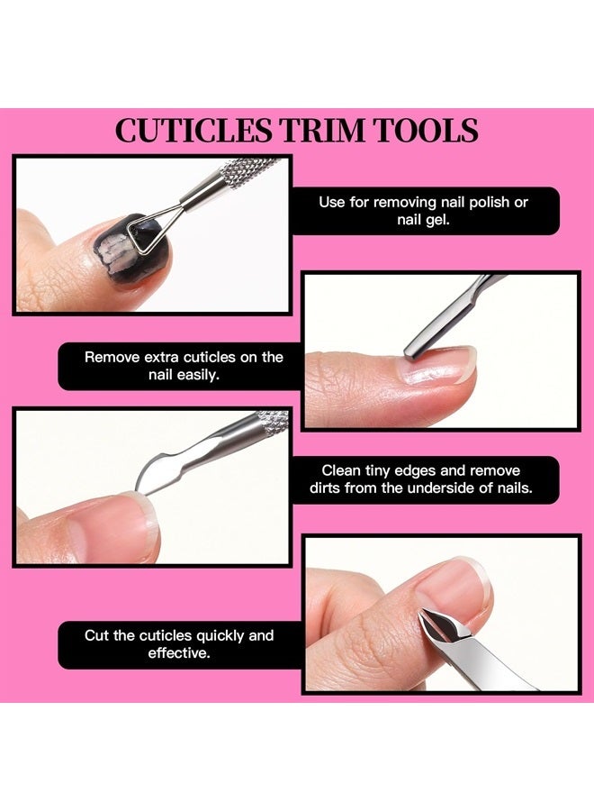 FANDAMEI Nail Care Tool Kit, Nail Files 100/180, Nail Buffer Block, Cuticle Nippers, Cuticle Trimmer, Cuticle Pusher, Nail Lifter for Ingrown Toenails, Nail Tools, Nail Kit, Pedicure & Manicure Tools