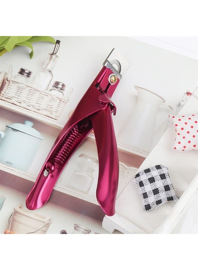 Professional Acrylic False Nail Clippers for Acrylic Nails, Rose Red Nail Tip Cutter Nail Manicure Tool for Salon Home Nail Art