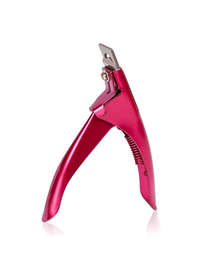 Professional Acrylic False Nail Clippers for Acrylic Nails, Rose Red Nail Tip Cutter Nail Manicure Tool for Salon Home Nail Art