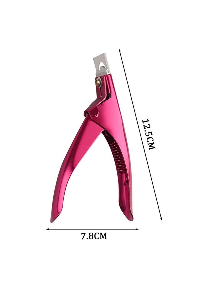 Professional Acrylic False Nail Clippers for Acrylic Nails, Rose Red Nail Tip Cutter Nail Manicure Tool for Salon Home Nail Art
