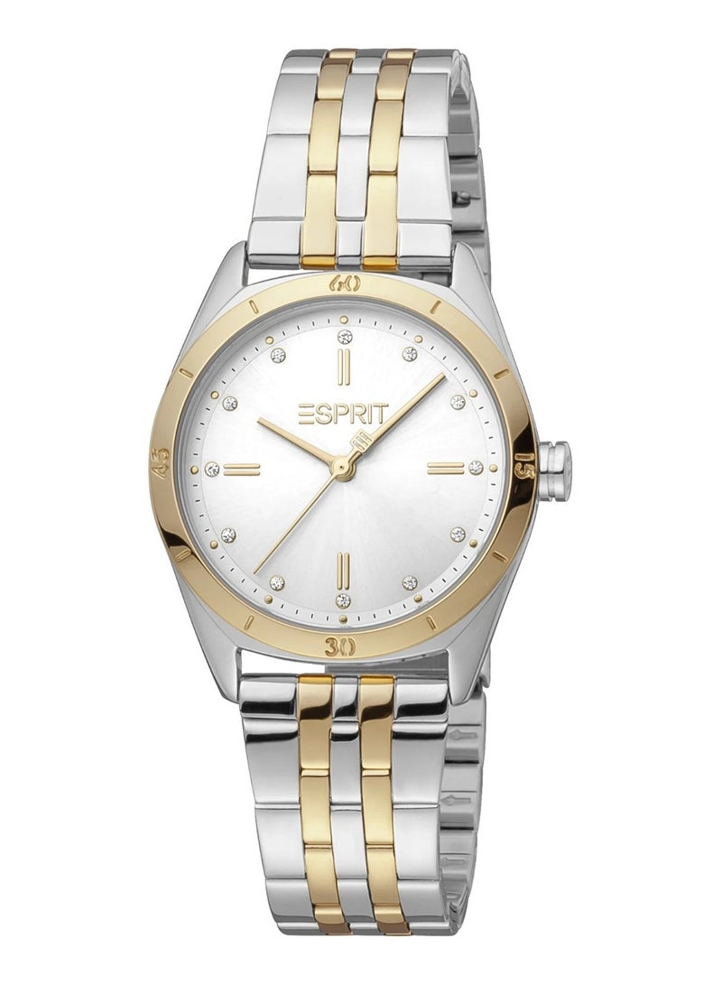 Esprit Stainless Steel Analog Women's Watch With Stainless Steel Two Tone Silver And Gold Band ES1L292M0085