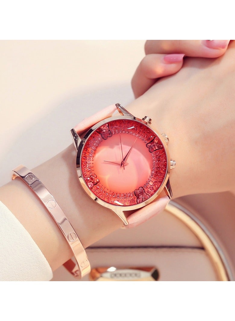 Fashion Simple Star Diamond Face Large Dial Women's Watch