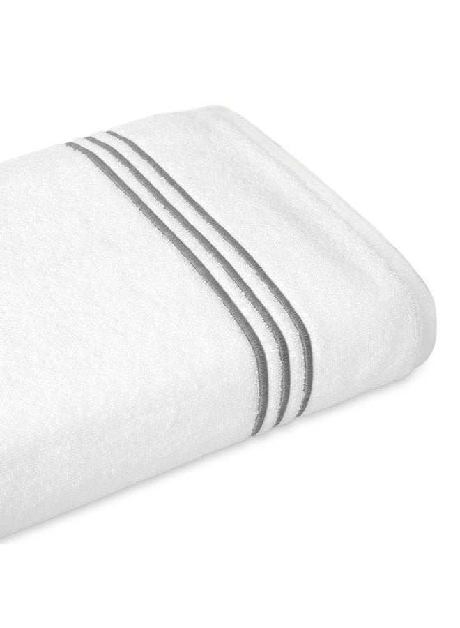Hotel Embroidery Bath Sheet, White & Silver - 500 GSM, 165x85 cm