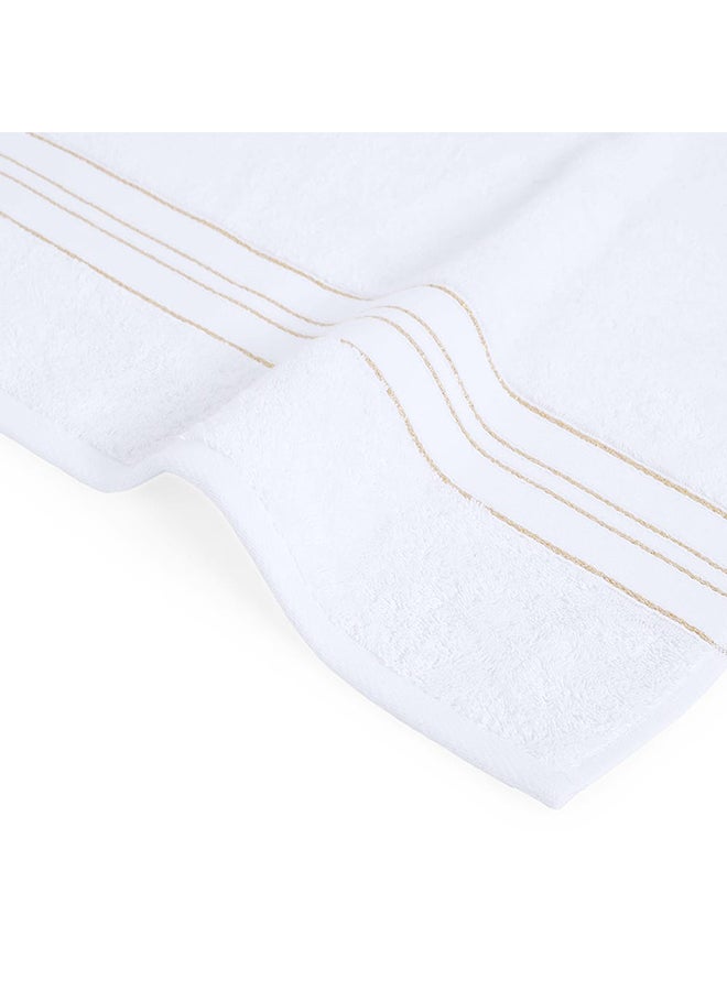 Medley Bath Towel, White & Gold - 500 GSM, 70x140 cm