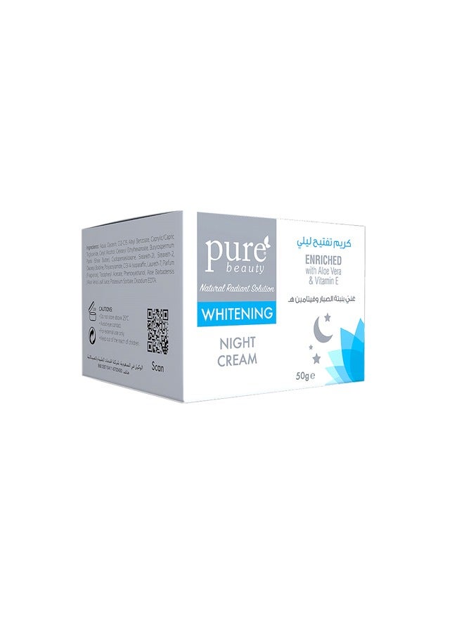 Whitening Night Cream: Enriched with Aloe Vera & Vitamin E, 50g