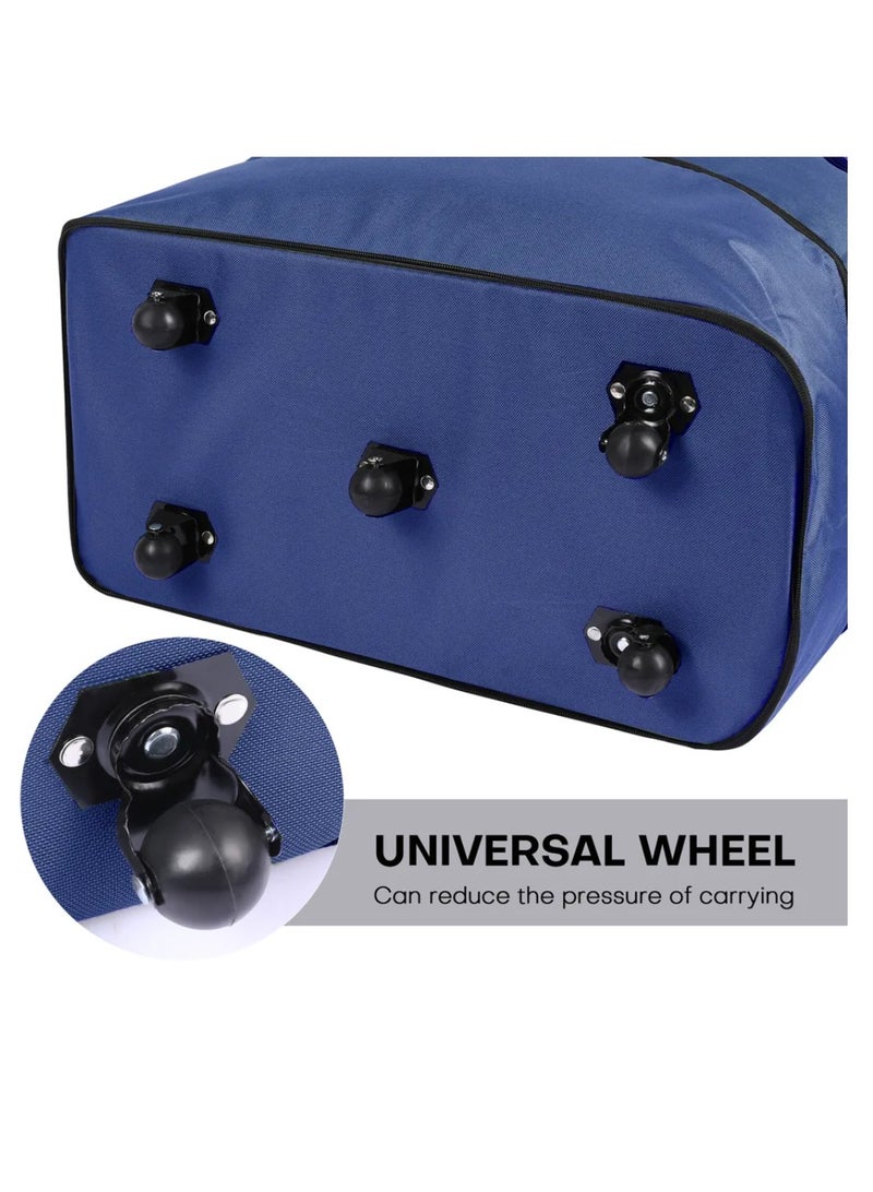 Travel Bag Luggage Trolley Bag Expandable Rolling Duffle Bag 3 Layers Space 5 Wheels Luggage Bag Foldable Suitcase For Multipurpose Use For Unisex 100HX50LX30W Blue