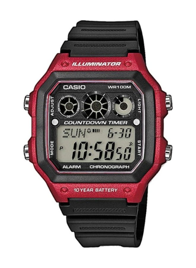 Casio Mens Quartz Watch, Digital Display and Resin Strap AE-1300WH-4AVEF