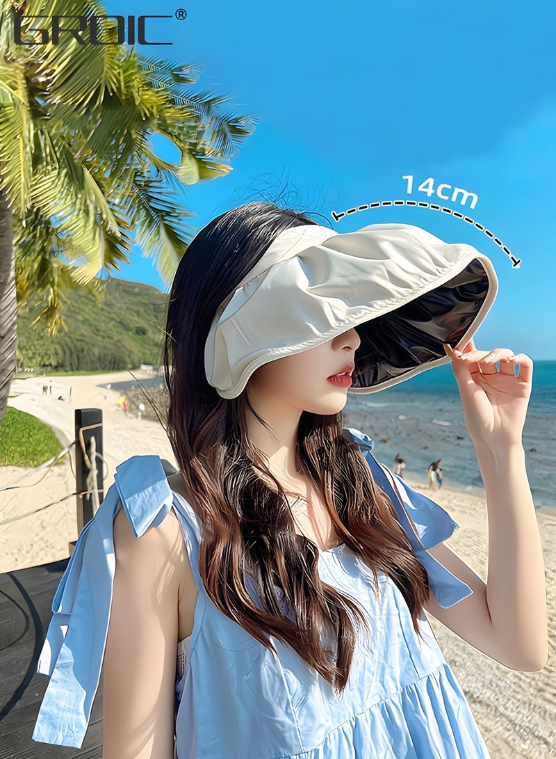 Sun Visor Hat for Women with Wide Brim UV Protection Wide Brim Golf Visor Cap Tennis Running Sunshade Hat, Outdoor Sports Accessories