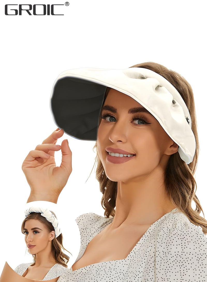 Sun Visor Hat for Women with Wide Brim UV Protection Wide Brim Golf Visor Cap Tennis Running Sunshade Hat, Outdoor Sports Accessories