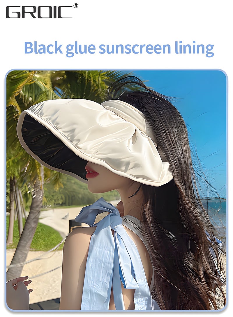 Sun Visor Hat for Women with Wide Brim UV Protection Wide Brim Golf Visor Cap Tennis Running Sunshade Hat, Outdoor Sports Accessories