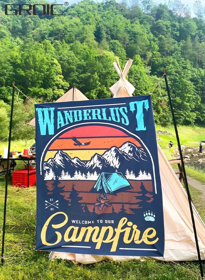 Camping Flag 100*150 cm, RV Campsite Campfire Camper Yard Outdoor Decoration, Garden Flag, Outdoor Hanging Decoration