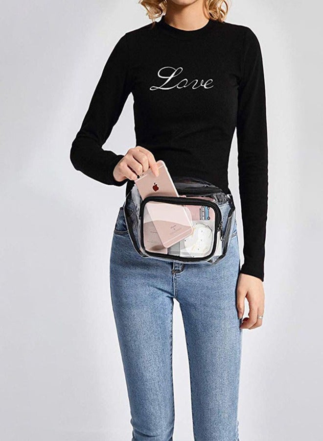 Clear Pocket Pack, Multifunctional Waterproof Transparent Waist Bag,  Clear Bag with Adjustable Belt Bag for Work Travel Sporting Event
