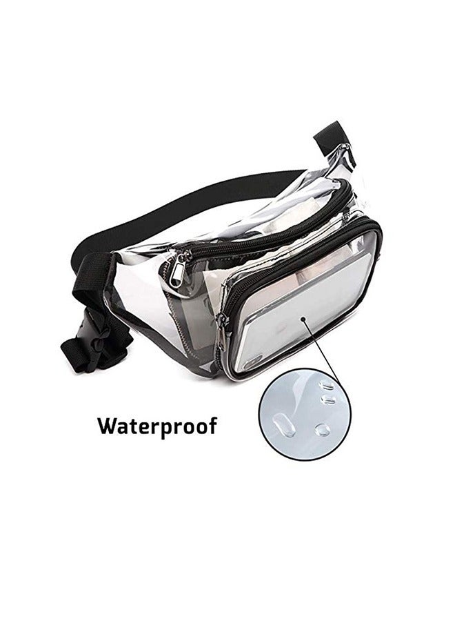 Clear Pocket Pack, Multifunctional Waterproof Transparent Waist Bag,  Clear Bag with Adjustable Belt Bag for Work Travel Sporting Event