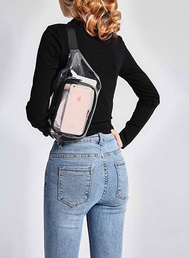 Clear Pocket Pack, Multifunctional Waterproof Transparent Waist Bag,  Clear Bag with Adjustable Belt Bag for Work Travel Sporting Event