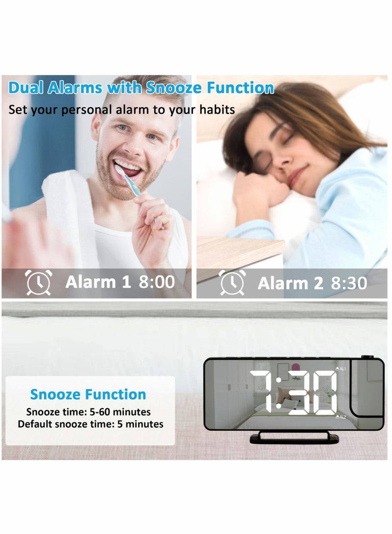 Projection Alarm Clock LED Digital Alarm Clock Mirror Alarm Clock
