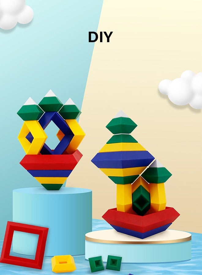 Building Blocks Stacking Toys for Kids Stacker Toy 3D Puzzle Stem Toys Pyramid Speed Cube, Creative Educational Toys for Kids Preschool Learning Toys Stacking Block